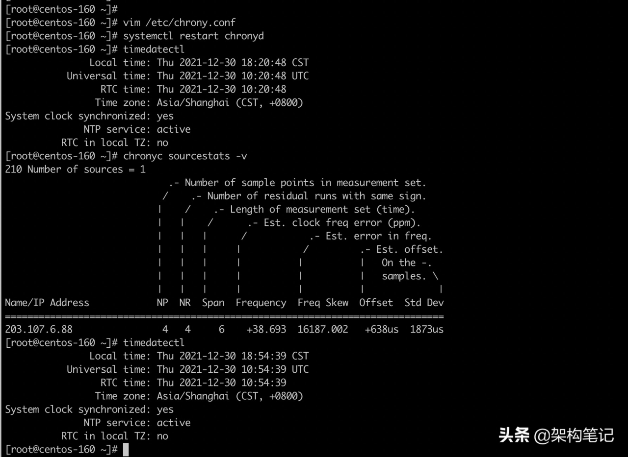 体验CentOS 8 中的时间同步服务Chrony